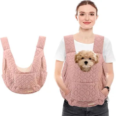 Produktbild von Atmungsaktive Hundetragerucksack, Verstellbar Haustiertasche, Tragbar Tiertransporttasche, Rosa
