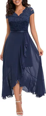 Produktbild von Elegante Abendkleider für Damen, Cocktailkleider mit V-Ausschnitt für Hochzeiten, Brautjungfernkleider