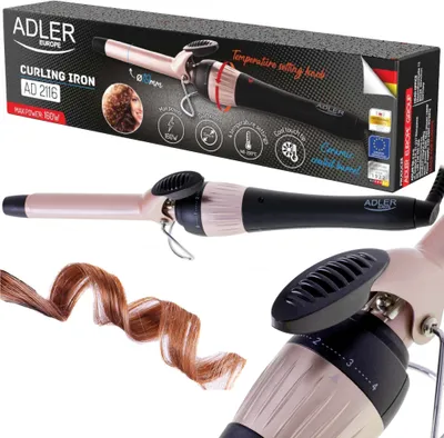 Obrázek produktu pro Adler | Curling Iron | AD 2116 | Ceramic heating system | Barrel diameter 19 mm | Temperature (max) 200 °C | 36 W | Black/Pink