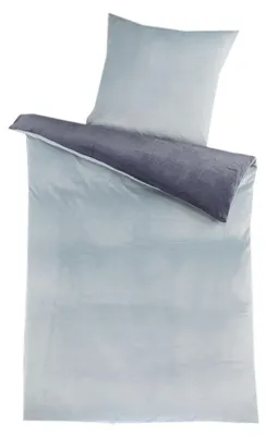 Produktbild von Cashmere Touch Wendebettwäsche 135x200 cm 2 tlg. mit Reißverschluss in Anthrazit Silber