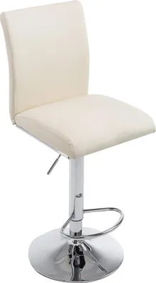 Produktbild von TPFLiving Barhocker Kölle Gestell Metall in Chromoptik Kunstleder Creme
