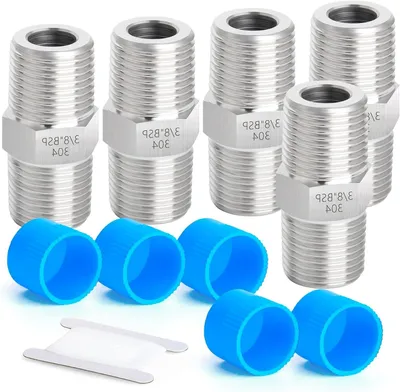Productafbeelding van Tepel Connector - Pijp Verbinding - Industriële Leidingen - Gesmeed RVS - 3/8 Inch - Zilver