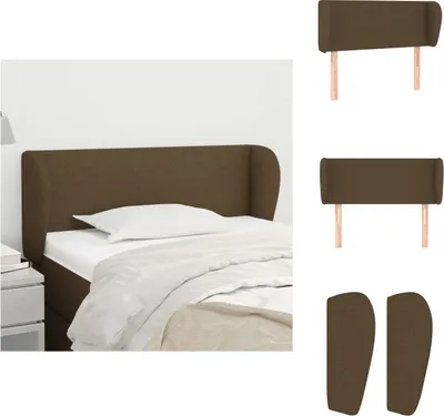 Produktbild von vidaXL Kopfteil mit Ohren Dunkelbraun 93x23x78/88 cm Stoff -  Kopf- & Fußenden