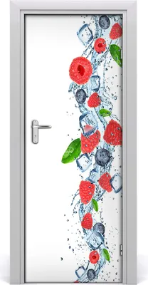 Produktbild von Tulup Türaufkleber 75x205 cm Dekorative Aufkleber Selbstklebend Wasserdichte Tapete Abnehmbar Schlafzimmer Wohnzimmer Wohnkultur - Beeren und Eis