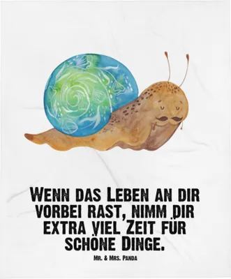 Produktbild von Mr. & Mrs. Panda Plaid Schnecke Sir - Weiß - Geschenk, Erstlingsdecke, Schlummerdecke, Zeit nehmen, Kinderwagendecke, Lebensmut, Schnecken, Lustige Sprüche, Babydecke