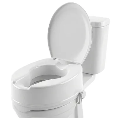 Produktbild von Mobiclinic Titan, Toilettensitzerhöhung mit Deckel - 14 cm, Höhenverstellbarer Toilettensitz