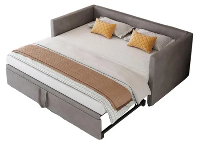 Immagine prodotto di Divano letto estendibile, dimensioni 90/180 x 200 cm, con rete a doghe, rivestito in velluto, colore grigio