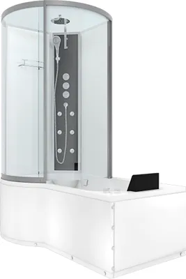 Produktbild von Kombination Whirlpool Dusche K50-R02-WP Duschkabine Wanne 100x170 cm