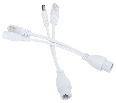 Obrázek produktu pro POE adaptér – nestandardní vodotěsný rozbočovač s injektorem, 12 V DC (bílý)