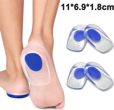Produktbild von Premium Fersensporn Einlagen ,Innovative Fersenpolster, Silikon-Fersen ,Fersen-Kissen, Fersen-Gelkissen , bequeme Geleinlagen für Schuhe , 2 Paar