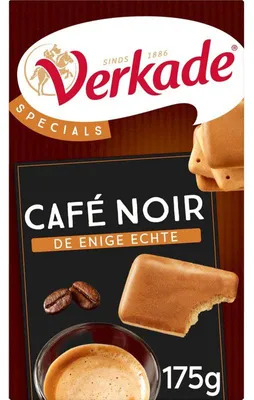 Image de Verkade Café Noir, biscuits au chocolat (175g) – Biscuits noirs au café