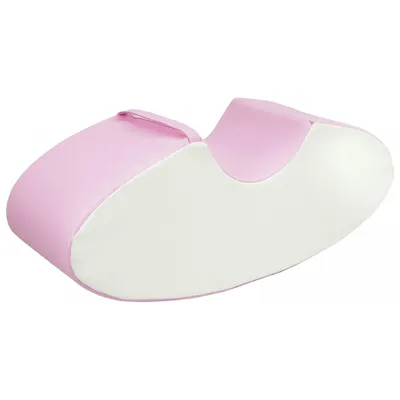 Image de Un coussin à bascule blanc, rose (pastel)