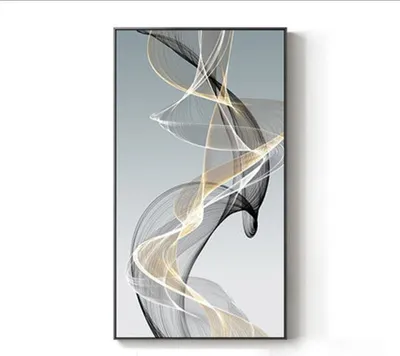 Produktbild von TPFLiving Kunstdruck LW-300 (OHNE RAHMEN) Poster - Leinwand - Wandbild - Hochauflösender Giclée-Druck, langlebig und hochwertig - Abstrakte Linien und Formen -  - Größe: 35x140cm