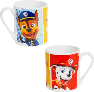 Produktbild von Paw Patrol Tasse für Kinder - Rubble, Chase, Marshall Kinderbecher Kindertasse aus Porzellan 230 ml