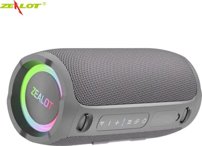 Obrázek produktu pro ZEALOT S76 Přenosný bezdrátový reproduktor BT 5.3, vodotěsný a prachotěsný, 50 W, řada TWS, stereo, světelný efekt RGB, mobilní reproduktor se subwooferem