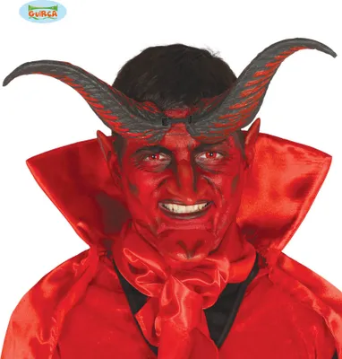 Produktbild von Teufelshörner Dämon Rot Halloween 20cm