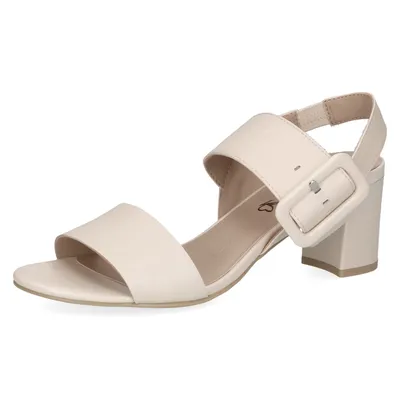 Produktbild von Caprice Damen Sandale Blockabsatz Schnalle Leder Sandalette 9-28306-42, Größe:38.5 EU, Farbe:Beige