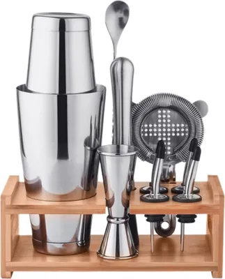 Produktbild von Professionelles Cocktail Shaker Set, Edelstahl, vielseitig, lebensmittelecht, auslaufsicher, Komplettset