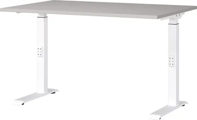 Schreibtisch höhenverstellbar, Kaschmir/Weiß, 120x91x80 cm