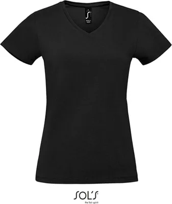 Produktbild von SOLs 02941 | Damen Imperial V-Neck Women T-Shirt - V-Ausschnitt - Farbe: Deep Black - Größe: M