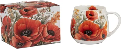 Produktbild von DUO FLOWER CLASSIC Fassbecher 430 ml POPPIES New Bone China Porzellan
