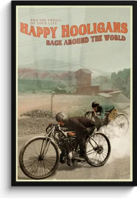 Produktbild von MuchoWow® MuchoWow® Gerahmtes Poster Mancave - Motorrad - Vintage - Zitat 60x90 cm - Poster mit zchwarzem Bilderrahmen - Kunst