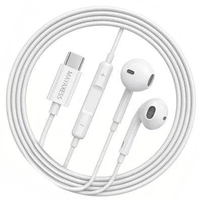 Obrázok produktu pre Mayaxess, slúchadlá s mikrofónom a konektorom USB-C pre Galaxy A36, biele