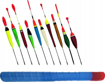 Image de SET Flotteurs en balsa - 10 pièces + tube en plastique pour le rangement