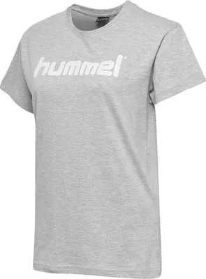 Produktbild von Hummel Baumwolle Logo T-Shirt Damen grau Gr XS