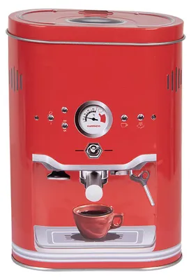 Produktbild von Clayre & Eef Aufbewahrungsdose 14x8x19 cm Rot Metall Kaffeetasse