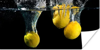Produktbild von MuchoWow® Poster Zitrone - Frucht - Stilleben - Wasser - Gelb 120x60 cm - Bild
