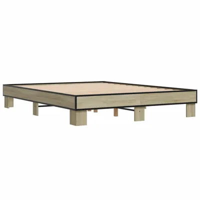 Produktbild von Bettgestell Sonoma-Eiche 150x200 cm Holzwerkstoff und Metall