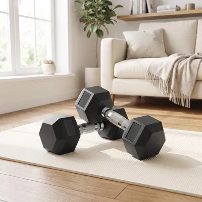 Produktbild von SONGMICS Kurzhanteln 2er Set Sechseckig Rutschfest für Krafttraining 2 x 7,5 kg Schwarz