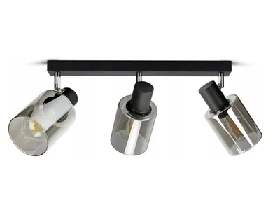 Produktbild von FKL DESIGN Home Deco Deckenlampe Deckenleuchte Schwarz 3-flammig E27 Glas Lampenshirm Lampe aus Serie N535 (DDP3)