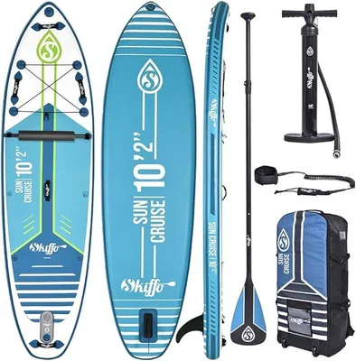 Produktbild von SUP SKIFFO Aufblasbares Stand Up Paddle Board Surfboard für Einsteiger & Fortgeschrittene mit zubehör