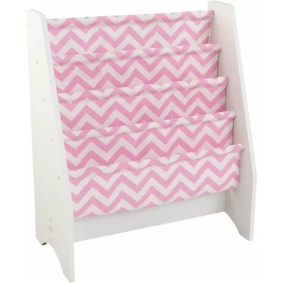 Produktbild von KidKraft Weißes Hängefächerregal - rosa gemustert - 61 x 30 x 71 cm; 14233