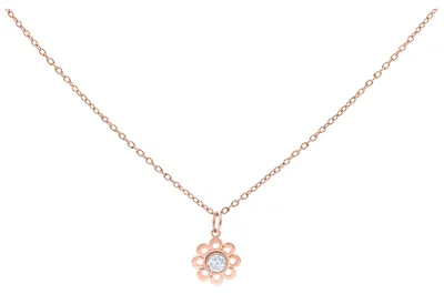 Produktbild von Wildcat Halskette - Crystal Flower Kette - Roségold - Chirurgenstahl 316L - wasserfest, langlebig, hautverträglich, Roségold-Kristallklar