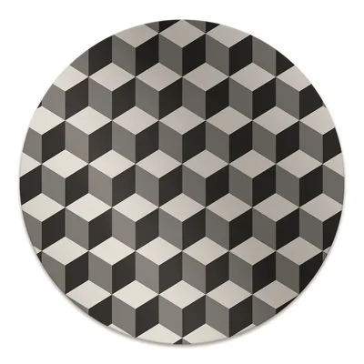 Produktbild von Rundmatte - Stuhlunterlage Bürostuhlunterlage - Rund Ø 100 cm - Bodenmatte - Fußmatte - 3D-Würfel-Muster.