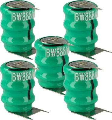 Produktbild von vhbw 5x NiMH Ersatz Knopfzellen-Akku Typ V40H 3-Pins 40mAh 3,6V kompatibel mit Modellbau-Akkus, Solar-Leuchten uvm.