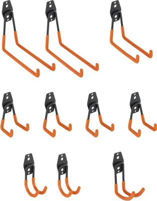 Produktbild von Gerätehaken / Werkzeughalter aus Edelstahl, PVC-beschichtet – 10-teiliges Set 5–20 kg