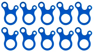 Produktbild von 10 Stück 3-Loch-Schnellknoten-Zeltschnurläufer-Befestigungs-Windseilschnalle (blau)