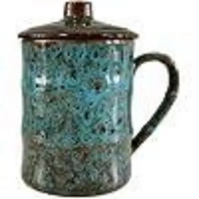 Immagine prodotto di Tazza da caffè grande, 750 ml, in Vetroceramica, con coperchio, colore blu