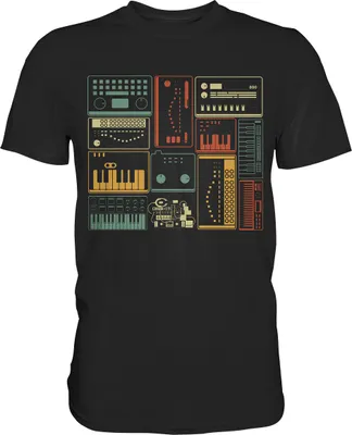 Produktbild von Analoger modularer Synthesizer Musiker Keyboard T-Shirt – Black / 3XL