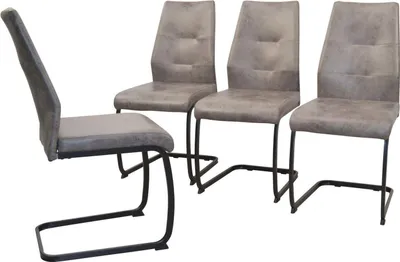 Produktbild von Schwingstuhl / Esszimmerstuhl, 4er-Set grau