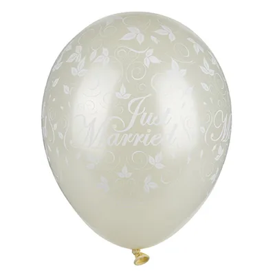 Produktbild von PAPSTAR Luftballons "Just Married" elfenbein metallic