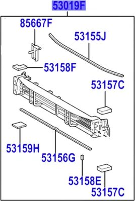 Produktbild von TOYOTA Prius Kühlergrillhalterung 53019-47020 OE
