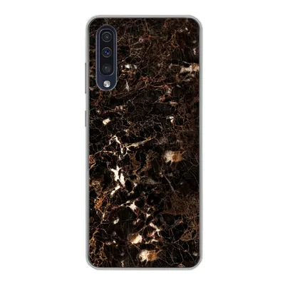 Produktbild von MuchoWow® Handyhülle Schutzhülle Hülle für Samsung Galaxy A30s Marmor - Schwarz - Gold Silikon Softcase Handy Hülle - Karteninhaber