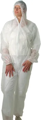 Produktbild von 50 Unigloves PP-Overall mit Kapuze | weiß | Gr. XXL | Schutzoverall