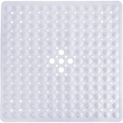 Image de Tapis de douche antidérapant avec ventouses, 53 x 53 cm, blanc