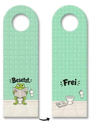 Produktbild von Türhänger Besetzt Frei - Schild an der Türklinke fürs Wc Mit Spruch: Besetzt,